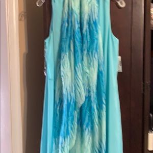 Size 10 sea blue dress with scarf